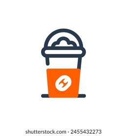 Frappuccino Blended Coffee Beverage Icon Illustration