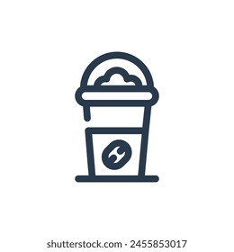 Frappuccino Blended Coffee Beverage Icon Illustration