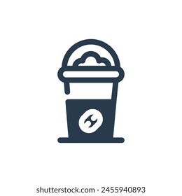 Frappuccino Blended Coffee Beverage Icon Illustration