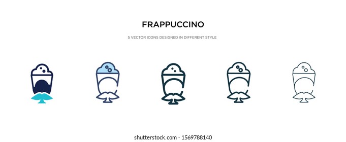 frappuccino icon in different style vector illustration. two colored and black frappuccino vector icons designed in filled, outline, line and stroke style can be used for web, mobile, ui