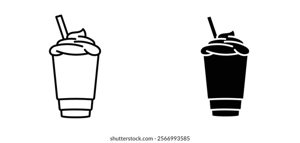 Frappuccino icons in outline and fill. vector illustration for ui.