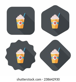 frappucino flat icon with long shadow, eps10