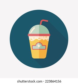 frappucino flat icon with long shadow,eps10