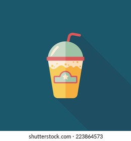 frappucino flat icon with long shadow,eps10