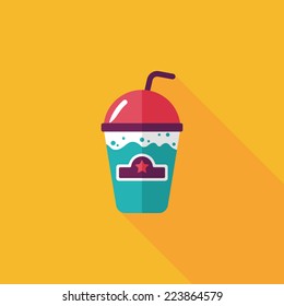 frappucino flat icon with long shadow,eps10