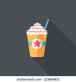 frappucino flat icon with long shadow,eps10