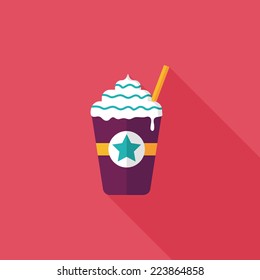 frappucino flat icon with long shadow,eps10