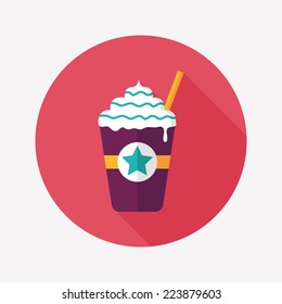 frappucino flat icon with long shadow,eps10