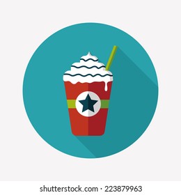 frappucino flat icon with long shadow,eps10