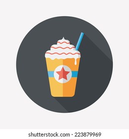 frappucino flat icon with long shadow,eps10