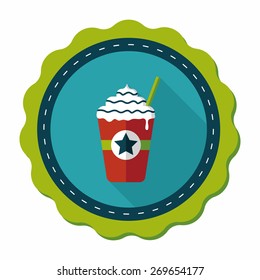 frappucino flat icon with long shadow,eps10