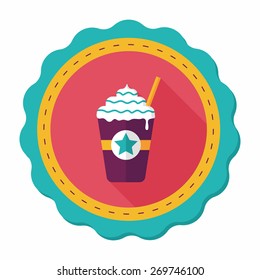 frappucino flat icon with long shadow,eps10