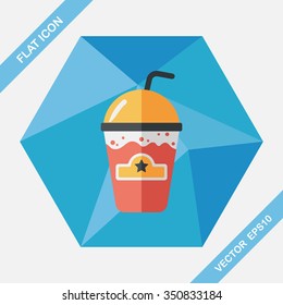 frappucino flat icon with long shadow,eps10
