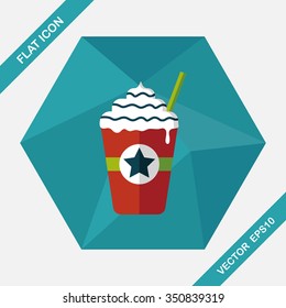 frappucino flat icon with long shadow,eps10