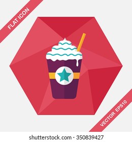 frappucino flat icon with long shadow,eps10