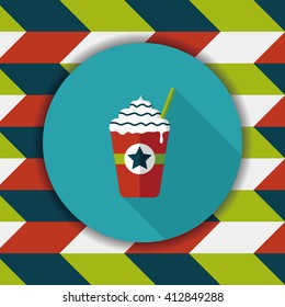 frappucino flat icon with long shadow,eps10