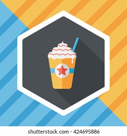 frappucino flat icon with long shadow,eps10