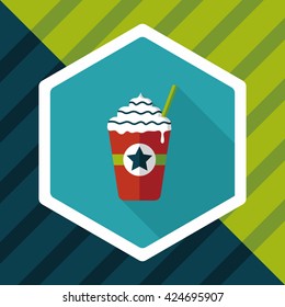 frappucino flat icon with long shadow,eps10