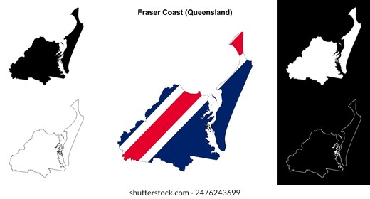 Fraser Coast (Queensland) outline map set