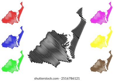 Fraser Coast Region (Commonwealth of Australia, Queensland state) map vector illustration, scribble sketch Fraser Coast map