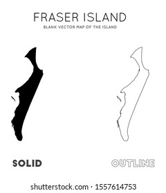 Fraser Island map. Borders of Fraser Island for your infographic. Vector illustration.