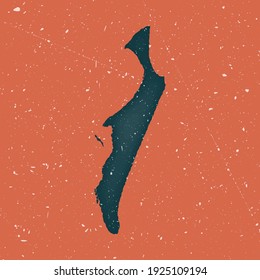 Fraser Island vintage map. Grunge map with distressed texture. Fraser Island poster. Vector illustration.