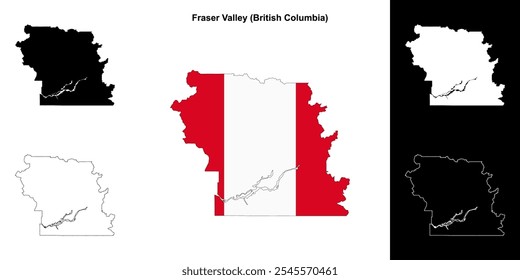 Fraser Valley district (British Columbia) outline map set