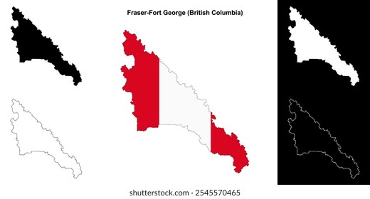 Conjunto de mapas esquemáticos del distrito de Fraser-Fort George (Columbia Británica)