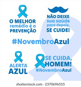 Frases campanha Novembro Azul imaginiert desenhos artes - Campain Blue November Bilder, Zeichnungen und Kunst