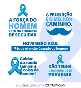 Frases campanha Novembro Azul imaginiert desenhos artes - Campain Blue November Bilder, Zeichnungen und Kunst