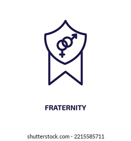 Fraternity Icon From Education Collection. Thin Linear Fraternity, Sorority, Greek Outline Icon Isolated On White Background. Line Vector Fraternity Sign, Symbol For Web And Mobile