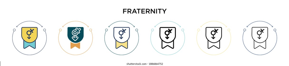 Fraternity Icon In Filled, Thin Line, Outline And Stroke Style. Vector Illustration Of Two Colored And Black Fraternity Vector Icons Designs Can Be Used For Mobile, Ui, Web