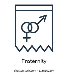 Fraternity icon vector isolated on white background, Fraternity transparent sign , thin symbols or lined elements in outline style