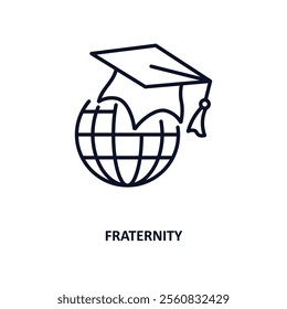 fraternity outline icon.  Thin line icon from education collection. Editable vector isolated on white background