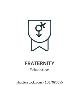 Fraternity Outline Vector Icon. Thin Line Black Fraternity Icon, Flat Vector Simple Element Illustration From Editable Education Concept Isolated On White Background