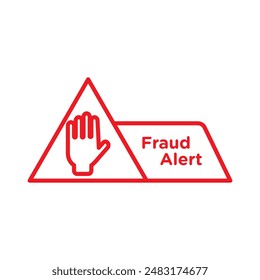 Icono de alerta de fraude Vector de arte de línea negra