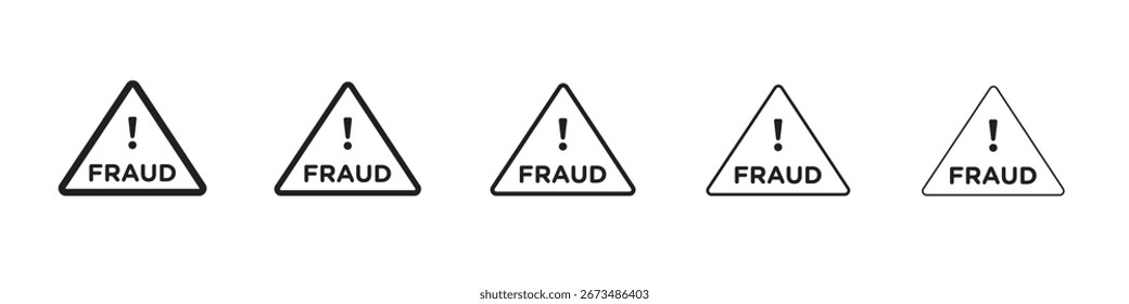 Icono de alerta de fraude signo de Vector en blanco y negro