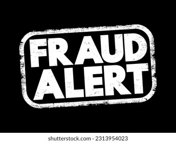 Sello de texto de alerta de fraude, fondo de concepto