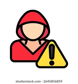 Cor do contorno do alerta de fraude, mini ícone da ilustração. use para conceito moderno, impressão, UI, kit UX, web e desenvolvimento de aplicativo. Vetor relacionado com gestão de riscos, negócios, finanças.

