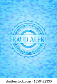 Fraud Alert realistic sky blue mosaic emblem