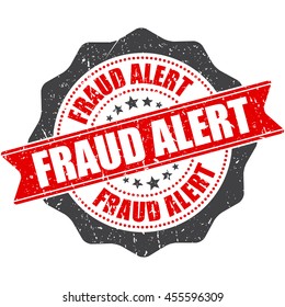 Fraud Alert Red Grunge Rubber Stamp Vector - Round Vintage Badge with Seal with words "fraud alert"
