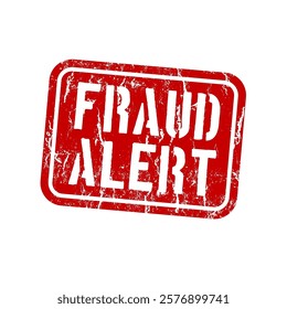Fraud alert - red rubber stamp with grunge effect - vector illustration