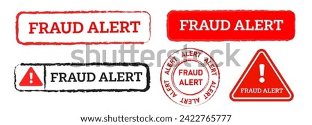 fraud alert red rubber stamp circle and square sign caution criminal extortion scam