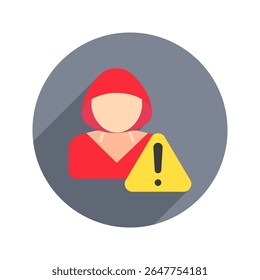 Fraud Alert rounded color, mini illustration icon. use for modern concept, print, UI, UX kit, web and app development. Vector related to risk management, business, finance.