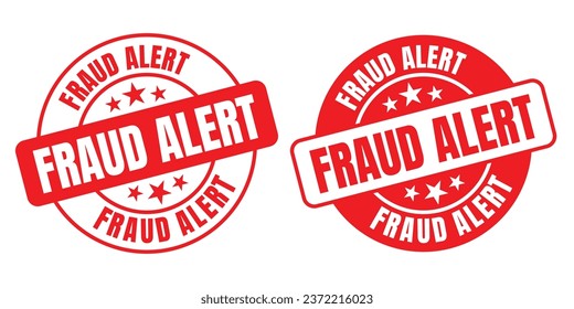 Fraud Alert rounded vector symbol set on white background