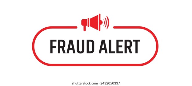 fraud alert sign on white background