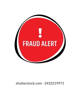 fraud alert sign on white background