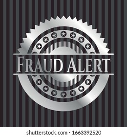 Fraud Alert silver badge or emblem. Vector Illustration. Mosaic.