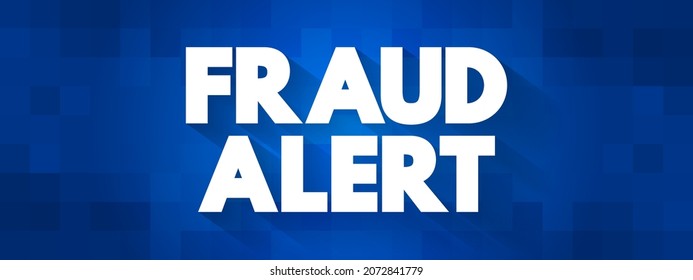 Fraud Alert Text Quote, Concept Background