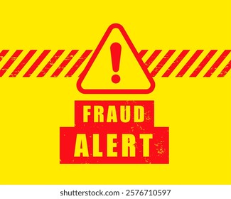 fraud alert warning sign background stay safe from online crime vector